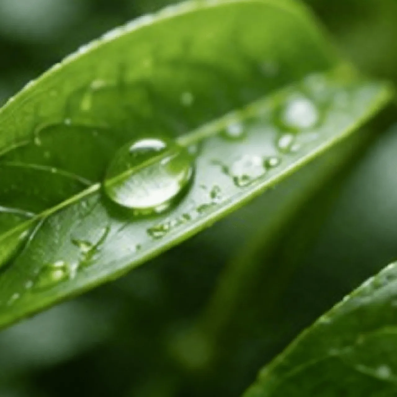 Safer for people - leaf with water droplets